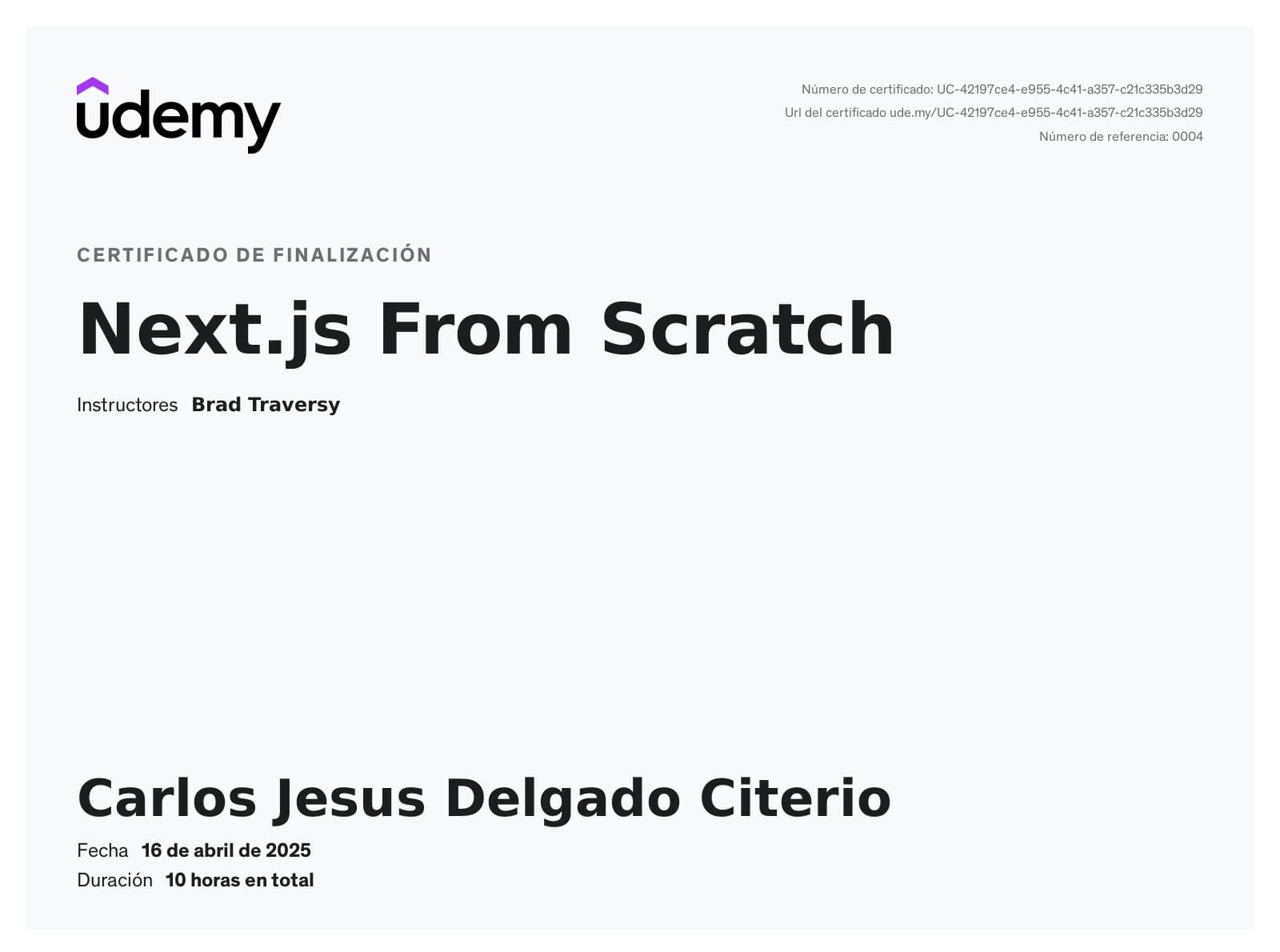 next course certification